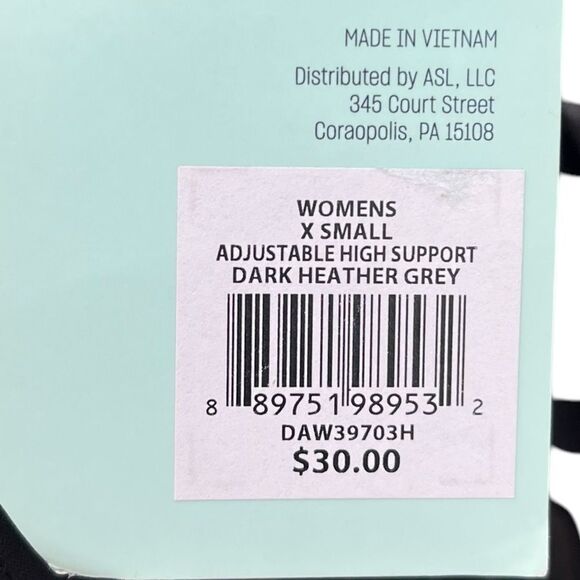 DSG Women's Heather Gray High Support Sports Bra, Size XS, NWT - Picture 7 of 7